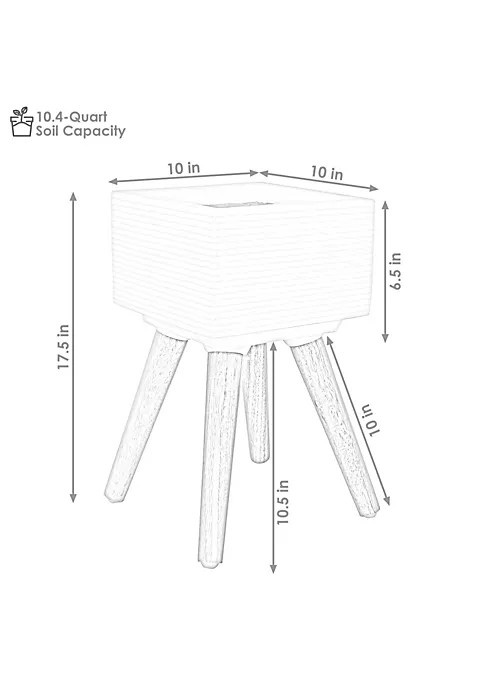 Outlet 😉 Sunnydaze Barkley Square Fiber Clay Planter - 10-Inch - Bronze/Natural by Sunnydaze Decor ⭐ 6 Outlet 😉 Sunnydaze Barkley Square Fiber Clay Planter - 10-Inch - Bronze/Natural by Sunnydaze Decor ⭐ - Image 4
