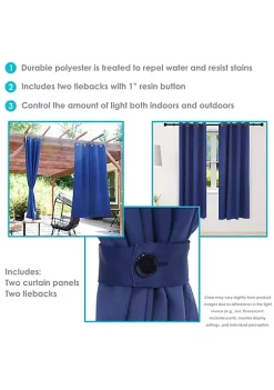 Buy ⭐ Outdoor Blackout Curtain Panel - Blue - 52 in x 84 in - Set of 2 by Sunnydaze Decor 🎁 -Sunnydaze Decor Shop Belk 9025