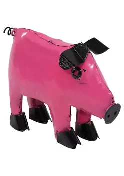 Best Sale 🎉 Sunnydaze Pink Princess Pig Metal Indoor/Outdoor Painted Statue - 12-Inch by Sunnydaze Decor ✔️ -Sunnydaze Decor Shop Belk 9035