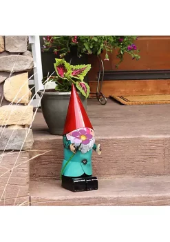 Buy ✔️ Sunnydaze Cheerful Flower Garden Gnome Statue - 16-Inch - Red Hat/Turquoise 👚 Shirt by Sunnydaze Decor 🤩 -Sunnydaze Decor Shop Belk 9051