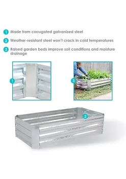 Promo 🌟 Galvanized Steel Rectangle Raised Garden Bed - 48 in - Silver by Sunnydaze Decor 😀 -Sunnydaze Decor Shop Belk 9065