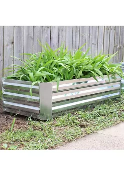 Promo 🌟 Galvanized Steel Rectangle Raised Garden Bed - 48 in - Silver by Sunnydaze Decor 😀 -Sunnydaze Decor Shop Belk 9067
