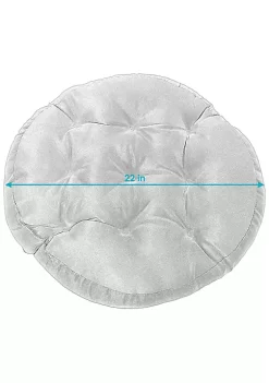 Outlet 🤩 Sunnydaze Polyester Large Round Floor Cushion - Set of 2 - Gray Damask by Sunnydaze Decor 😀 -Sunnydaze Decor Shop Belk 907