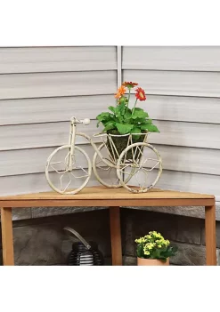 Buy 🎉 Sunnydaze Indoor/Outdoor Metal Tricycle Standing Planter Basket - 12-Inch - White by Sunnydaze Decor 🔥 -Sunnydaze Decor Shop Belk 9073