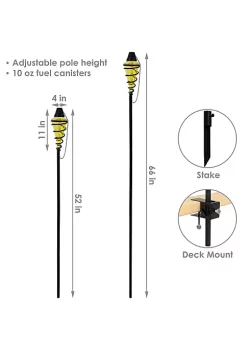 Best Pirce 🎉 Swirled Metal/Glass 2-in-1 Outdoor Lawn Torch - Yellow - Set of 2 by Sunnydaze Decor 🔥 -Sunnydaze Decor Shop Belk 9102
