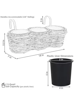 Flash Sale ✨ Polyrattan Hanging Over-the-Rail Tri-Planter and Liner - Frost by Sunnydaze Decor 👍 12 Flash Sale ✨ Polyrattan Hanging Over-the-Rail Tri-Planter and Liner - Frost by Sunnydaze Decor 👍 -Sunnydaze Decor Shop Belk 9108