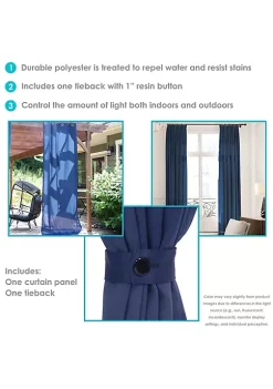 Best deal 🧨 Indoor/Outdoor Curtain Panel - Blue - 52 in x 120 in by Sunnydaze Decor 😉 -Sunnydaze Decor Shop Belk 9112