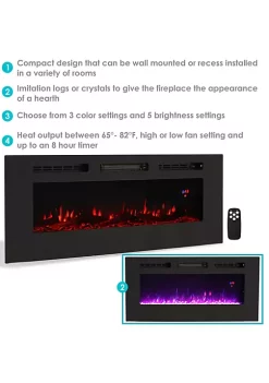 Best Sale ✨ 40 in Sophisticated Hearth Indoor Electric Fireplace - Black by Sunnydaze Decor 🔥 -Sunnydaze Decor Shop Belk 912
