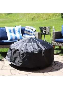 Hot Sale ✔️ 48 in Weather-Resistant PVC Round Fire Pit Cover - Black by Sunnydaze Decor 😍