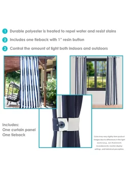 Cheap 😀 Indoor/Outdoor Curtain Panel - Stripe - 52 in x 108 in by Sunnydaze Decor 🎁 -Sunnydaze Decor Shop Belk 9148