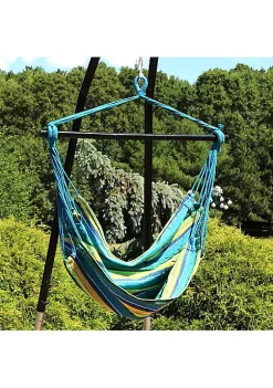 Hot Sale 💯 Sunnydaze Hanging Rope Hammock Chair Swing with Collapsible Bar by Sunnydaze Decor 🔥 -Sunnydaze Decor Shop Belk 9165