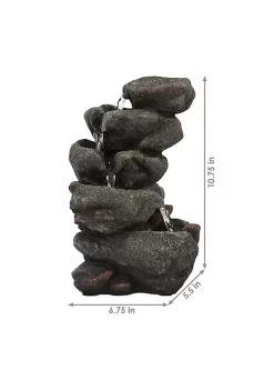 Flash Sale 😉 Rocky Falls Indoor Tabletop Water Fountain with LED Light - 10 in by Sunnydaze Decor 🛒 -Sunnydaze Decor Shop Belk 9180