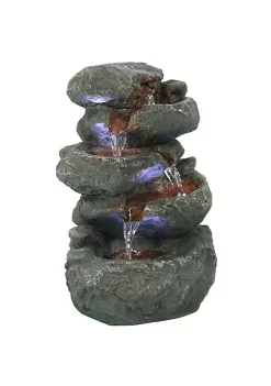 Cheapest 🛒 Stacked Rocks Polyresin Indoor Water Fountain with LED - 10.5 in by Sunnydaze Decor 👏 -Sunnydaze Decor Shop Belk 9201