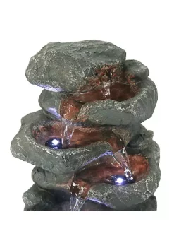 Cheapest 🛒 Stacked Rocks Polyresin Indoor Water Fountain with LED - 10.5 in by Sunnydaze Decor 👏 -Sunnydaze Decor Shop Belk 9202