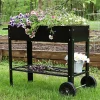 Flash Sale ⌛ 43 in Galvanized Steel Mobile Raised Garden Bed Cart - Black by Sunnydaze Decor 👏 -Sunnydaze Decor Shop Belk 921
