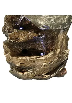 Outlet 😉 Tiered Rock and Log Indoor Water Fountain with LEDs - 10.5 in by Sunnydaze Decor 🎁 -Sunnydaze Decor Shop Belk 9231