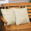 Brand new ✔️ Sunnydaze Set of 2 Outdoor Throw Pillows - 16-Inch - Tan and White Lattice by Sunnydaze Decor 🌟