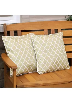 Brand new ✔️ Sunnydaze Set of 2 Outdoor Throw Pillows - 16-Inch - Tan and White Lattice by Sunnydaze Decor 🌟