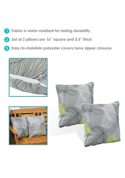 Best Sale 😉 Indoor/Outdoor Square Throw Pillow - 16 in - Lush Foliage by Sunnydaze Decor 👏 -Sunnydaze Decor Shop Belk 9244