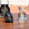 Outlet ✔️ Set of 2 Glass/Metal Grinning Skull Tabletop Torch - Black/Clear by Sunnydaze Decor 🧨 -Sunnydaze Decor Shop Belk 9247