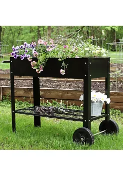 Flash Sale ⌛ 43 in Galvanized Steel Mobile Raised Garden Bed Cart - Black by Sunnydaze Decor 👏 -Sunnydaze Decor Shop Belk 926
