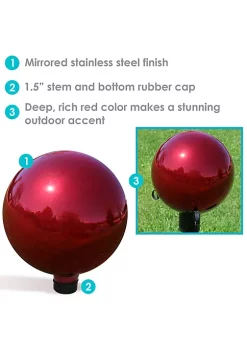 Flash Sale 😉 Mirrored Glass Gazing Globe - 10 in - Red by Sunnydaze Decor 😍 -Sunnydaze Decor Shop Belk 9261