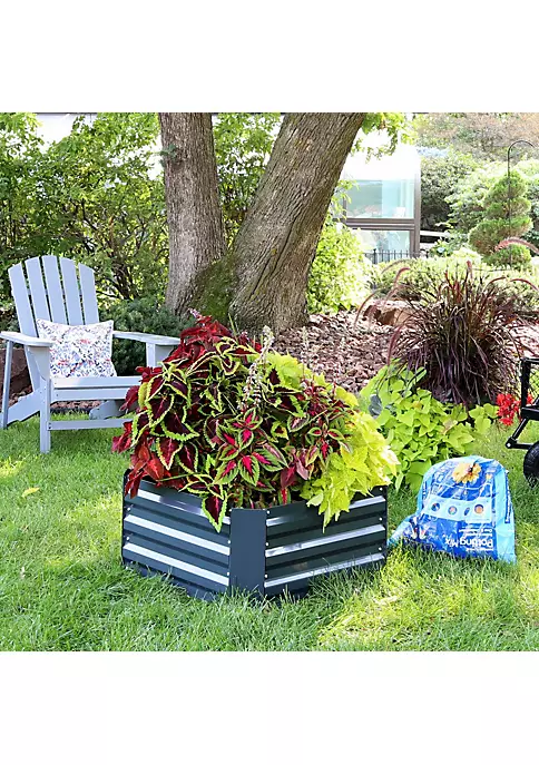 Wholesale 🥰 Galvanized Steel Square Raised Garden Bed - 24 in - Dark Gray by Sunnydaze Decor ❤️ 8 Wholesale 🥰 Galvanized Steel Square Raised Garden Bed - 24 in - Dark Gray by Sunnydaze Decor ❤️ - Image 6