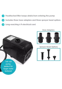 Buy 🥰 660 GPH 120V Electric Pond Pump with Filter and 3 Spray Heads by Sunnydaze Decor 😉 -Sunnydaze Decor Shop Belk 9297
