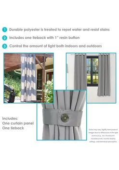 Best Sale 💯 Simple Outdoor Curtain Panel - Gray - 52 in x 84 in by Sunnydaze Decor 🌟 -Sunnydaze Decor Shop Belk 9320