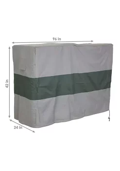 Deals ⌛ Sunnydaze Log Rack Cover - Gray with Green Stripe - 8-Foot by Sunnydaze Decor 😍 -Sunnydaze Decor Shop Belk 9350
