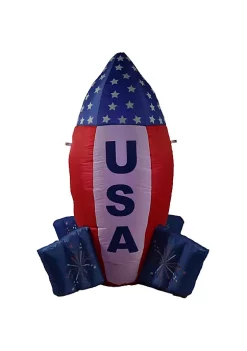 Deals 🔔 Sunnydaze American Rocket Ship Patriotic Inflatable Decoration - 4-Foot by Sunnydaze Decor 🔥 -Sunnydaze Decor Shop Belk 9401