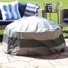 New 😉 48 in 2-Tone Polyester Round Outdoor Fire Pit Cover - Gray/Green by Sunnydaze Decor 🎉 -Sunnydaze Decor Shop Belk 9431