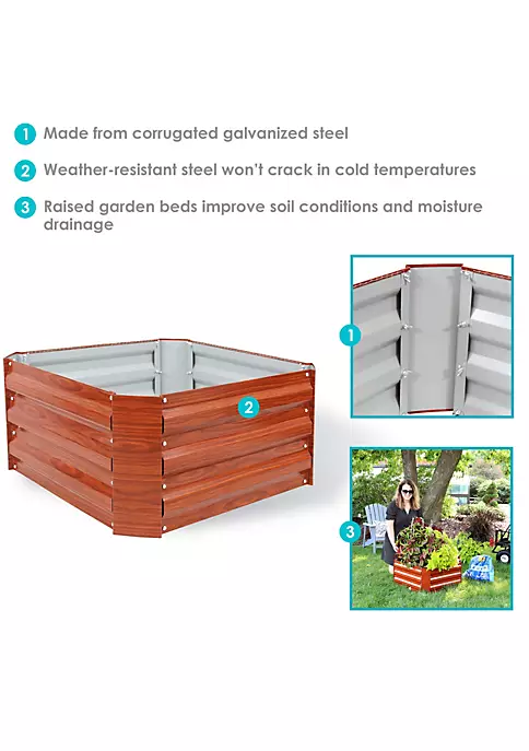 Hot Sale ๐ Galvanized Steel Square Raised Garden Bed - 24 in - Woodgrain by Sunnydaze Decor ๐คฉ 6 Hot Sale ๐ Galvanized Steel Square Raised Garden Bed - 24 in - Woodgrain by Sunnydaze Decor ๐คฉ - Image 4