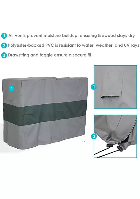 Coupon 👍 Sunnydaze Log Rack Cover - Gray with Green Stripe - 5-Foot by Sunnydaze Decor 😀 6 Coupon 👍 Sunnydaze Log Rack Cover - Gray with Green Stripe - 5-Foot by Sunnydaze Decor 😀 - Image 4