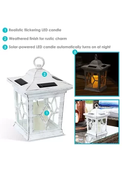 Discount 🔔 Sunnydaze Lucien Outdoor Solar LED Candle Lantern - Set of 4 - White - 9-Inch by Sunnydaze Decor 😀 -Sunnydaze Decor Shop Belk 948