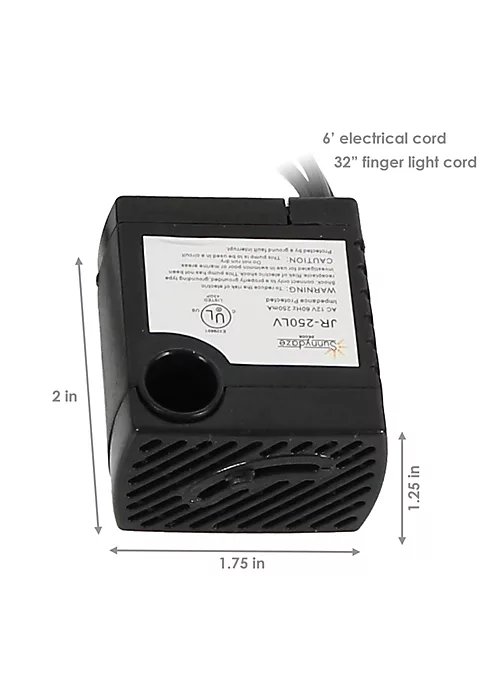 Budget ๐ 70 GPH 24V Electric Water Fountain Pump with Finger Light by Sunnydaze Decor ๐ 7 Budget ๐ 70 GPH 24V Electric Water Fountain Pump with Finger Light by Sunnydaze Decor ๐ - Image 5