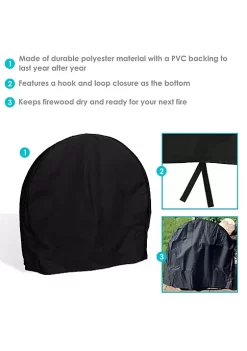 Buy ✨ 24 in Heavy-Duty Polyester Firewood Log Hoop Rack Cover - Black by Sunnydaze Decor ⭐ -Sunnydaze Decor Shop Belk 9515