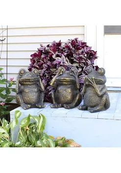 Best deal 🧨 Hear No Evil, See No Evil, and Speak No Evil Frog Statues - 10 in by Sunnydaze Decor 🤩