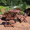 Flash Sale ✨ Meranti Wood 5-Piece Folding Patio Octagon Dining Set by Sunnydaze Decor 🎁 -Sunnydaze Decor Shop Belk 9640
