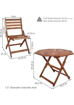 Flash Sale ✨ Meranti Wood 5-Piece Folding Patio Octagon Dining Set by Sunnydaze Decor 🎁 -Sunnydaze Decor Shop Belk 9643