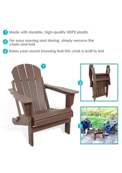 Outlet 🎁 All-Weather HDPE Foldable Adirondack Chair - Brown - Set of 2 by Sunnydaze Decor ✔️ -Sunnydaze Decor Shop Belk 9648