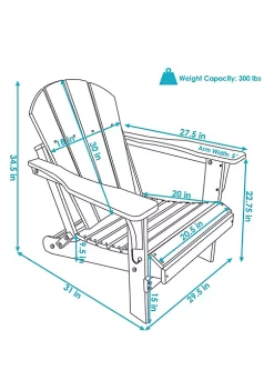 Outlet 🎁 All-Weather HDPE Foldable Adirondack Chair - Brown - Set of 2 by Sunnydaze Decor ✔️ -Sunnydaze Decor Shop Belk 9649
