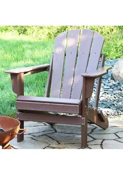 Outlet 🎁 All-Weather HDPE Foldable Adirondack Chair - Brown - Set of 2 by Sunnydaze Decor ✔️ -Sunnydaze Decor Shop Belk 9650