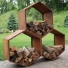 Cheap 💯 30 in Hexagon Rustic Honeycomb Firewood Log Rack - Set of 3 by Sunnydaze Decor 🤩 -Sunnydaze Decor Shop Belk 9651