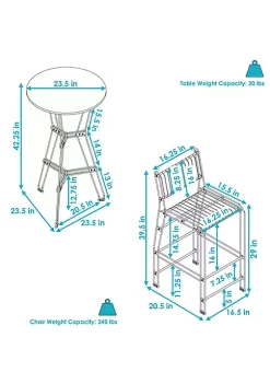 Outlet 👏 Sunnydaze 3-Piece Indoor Furniture Steel Wire Bar Set with Faux Woodgrain Tabletop - Brown - 3 pc by Sunnydaze Decor 🔥 -Sunnydaze Decor Shop Belk 9664