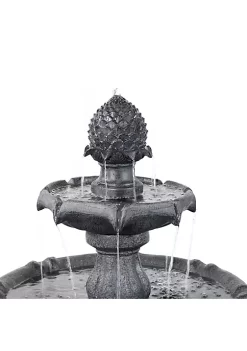 Best Sale 👍 Pineapple Outdoor 2-Tier Solar Fountain with Battery - Black by Sunnydaze Decor 💯 -Sunnydaze Decor Shop Belk 9668