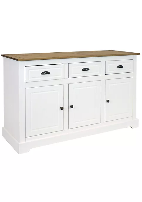 Best Pirce ๐ฅฐ Solid Pine Sideboard with 3 Drawers and 3 Doors - White - 32 in by Sunnydaze Decor ๐ฏ 4 Best Pirce ๐ฅฐ Solid Pine Sideboard with 3 Drawers and 3 Doors - White - 32 in by Sunnydaze Decor ๐ฏ - Image 2
