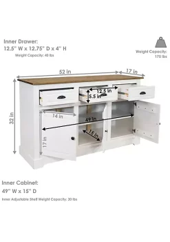 Best Pirce ๐ฅฐ Solid Pine Sideboard with 3 Drawers and 3 Doors - White - 32 in by Sunnydaze Decor ๐ฏ 10 Best Pirce ๐ฅฐ Solid Pine Sideboard with 3 Drawers and 3 Doors - White - 32 in by Sunnydaze Decor ๐ฏ -Sunnydaze Decor Shop Belk 9675