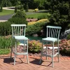 New 👍 Woodway Plastic Patio Bar Stool Chair - Nile Green - Set of 2 by Sunnydaze Decor 🔥