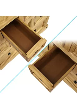 Best Pirce 🔥 9-Drawer Solid Pine Chest - Light Brown - 39.75 in by Sunnydaze Decor 🎉 -Sunnydaze Decor Shop Belk 9695